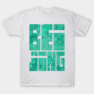 Beijing, China City Map Typography - Watercolor T-Shirt